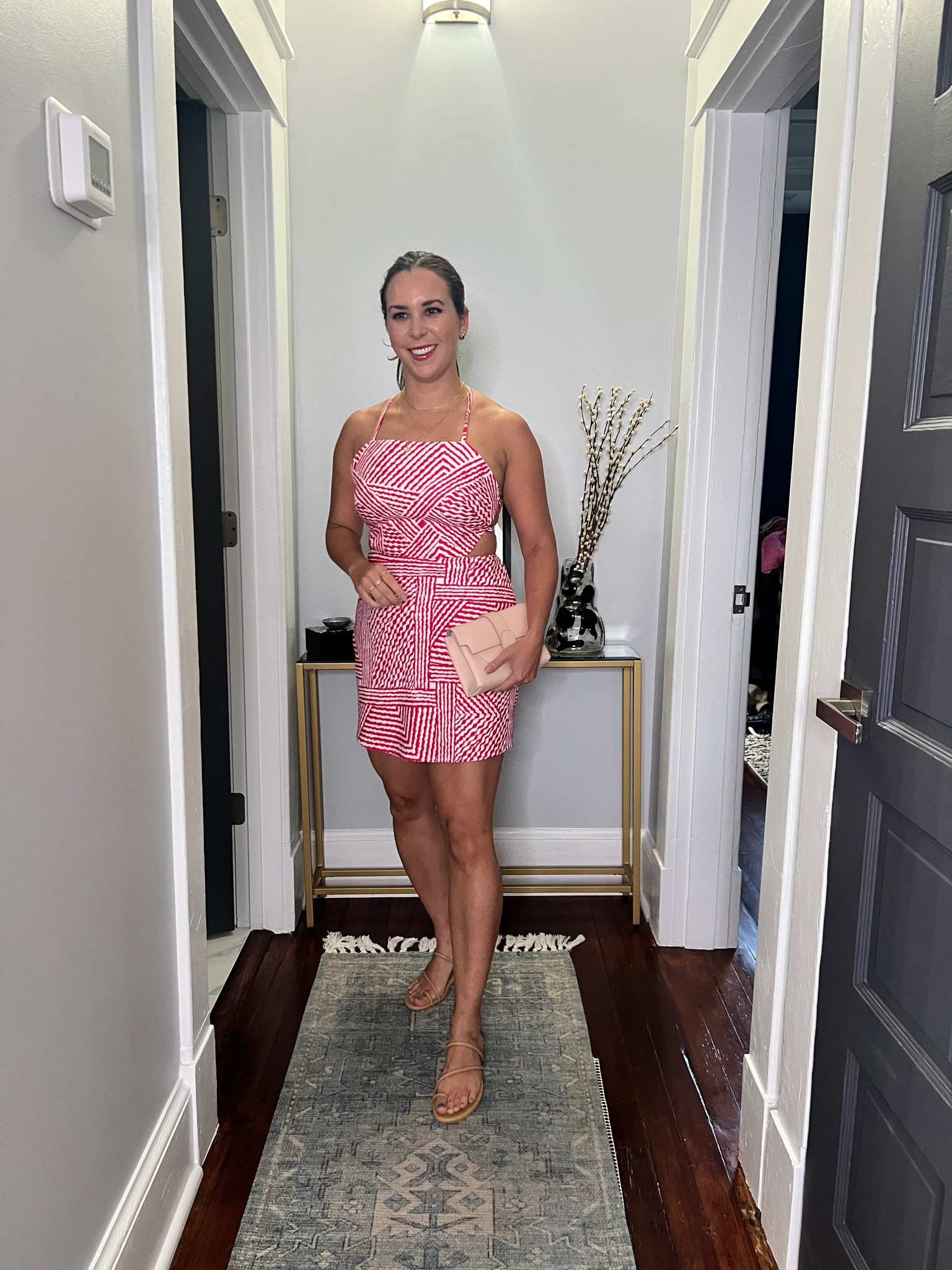 Print dress. Nude sandals. 

#LTKSeasonal #LTKStyleTip