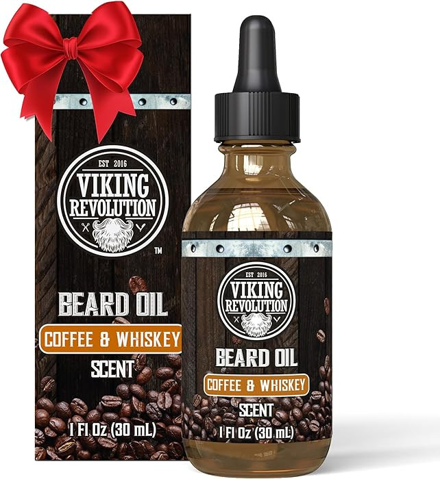 Viking Revolution Coffee Whiskey Beard Oil for Men -Natural Mens Beard Oil with Argan Oil and Joj... | Amazon (US)