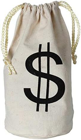 Beistle Fabric Drawstring Money Bag Pouch with Dollar Sign for Casino Night Theme Party Favors, 8.5" | Amazon (US)