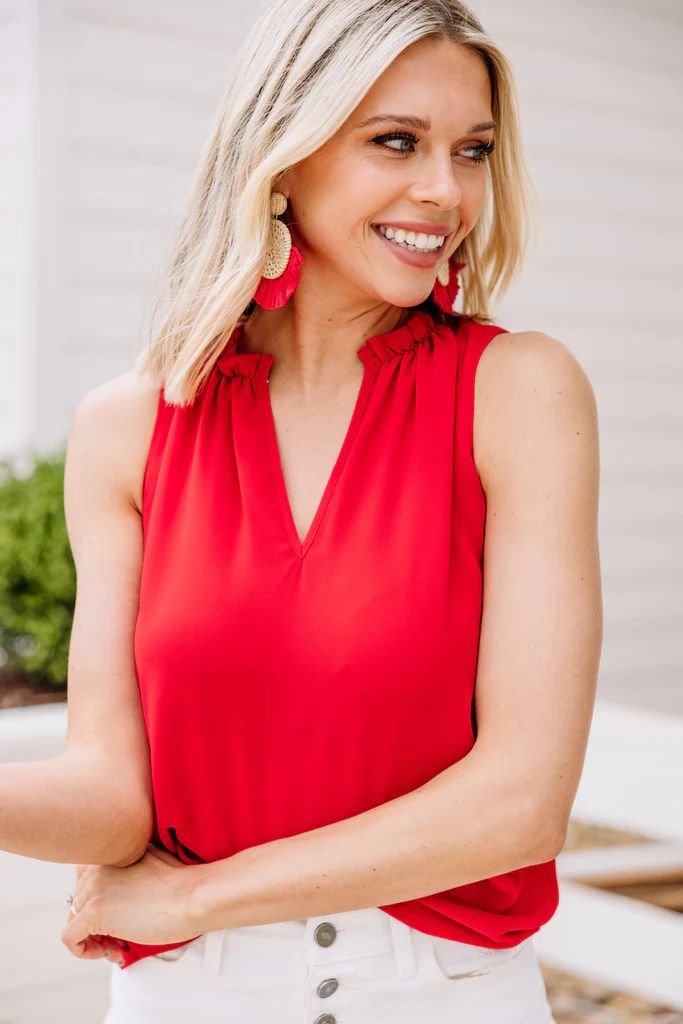 Be The One Red Ruffled Tank | The Mint Julep Boutique