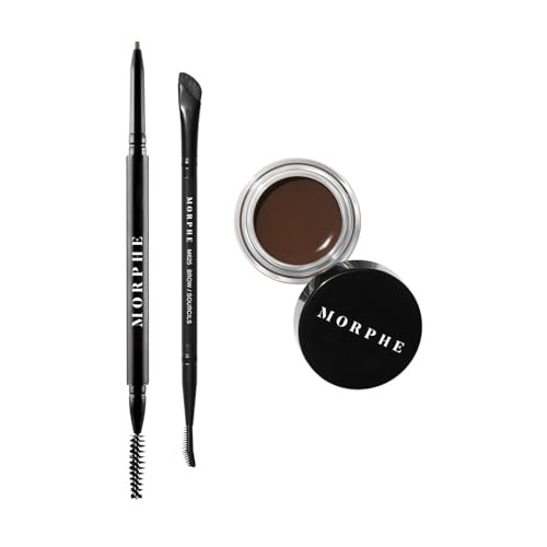 Morphe High Archiever Everyday Essentials Brow Kit - Precision Micro Eyebrow Pencil, Tinted Sculpting Brow Wax & 3-in-1 Brush for Shaping, Filling & Defining - Java (3 Count) | Amazon (US)