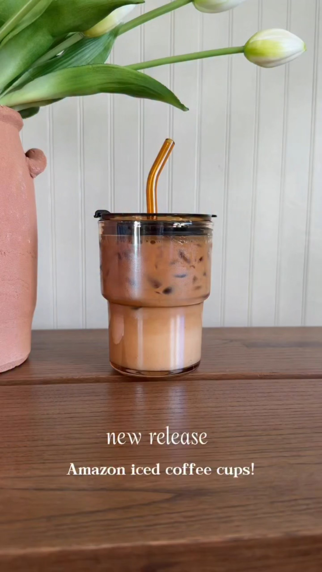 The cuuutest iced NEW iced drink cup!!😍 Follow + Comment “CUP” to snag this beauty! The amber color is SO gorgeous. High quality cup with straws included!! Love elevating my everyday coffee!! Also has a top closure part for travel! 🙌 the best all around iced coffee mug!! Follow for more Amazon home new releases!!
