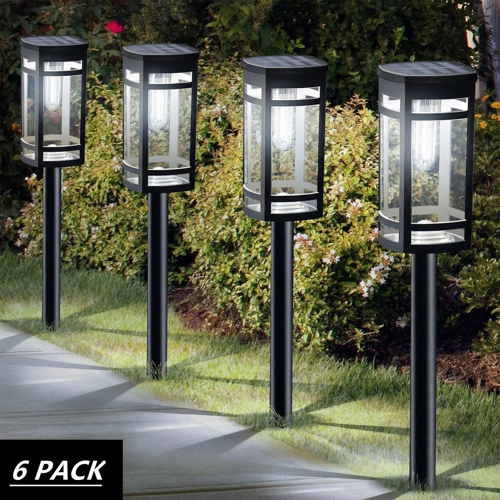 6 Pack Solar Lights Outdoor Waterproof for Garden Pathway Walkway Yard Lawn Decorative Landscape ... | Walmart (US)