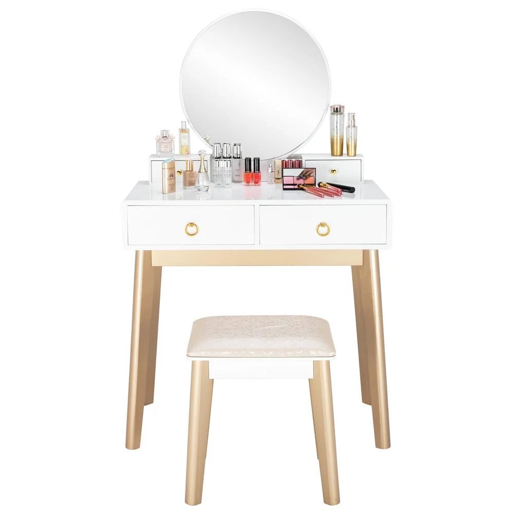 Zimtown Vanity Dressing Table Set with Makeup Mirror,  Muti-Functional Writing Desk, Bedroom Vani... | Walmart (US)