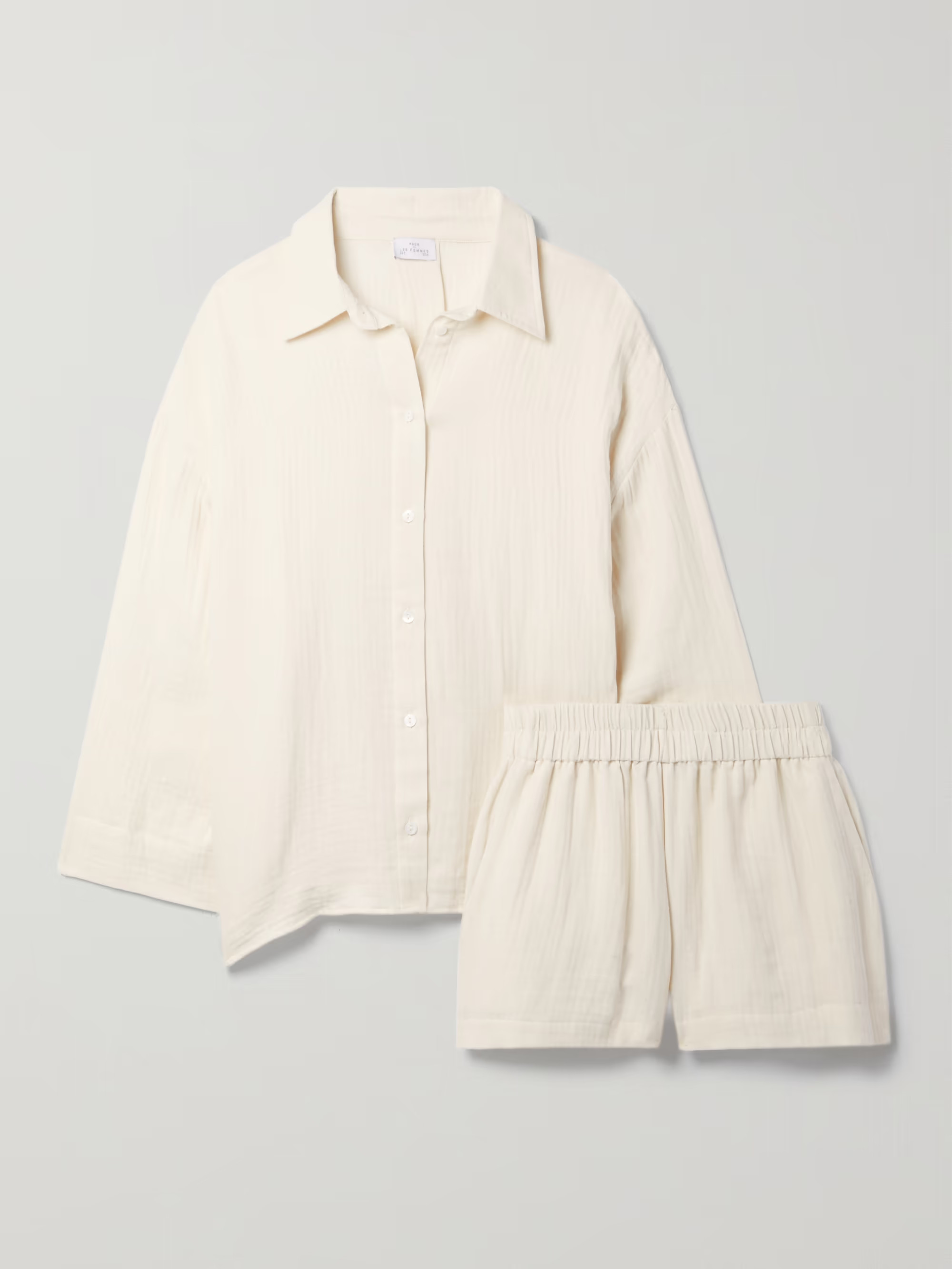 Angel crinkled cotton-gauze pajama set | NET-A-PORTER (US)