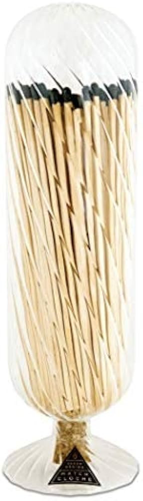 Skeem Design Helix Fireplace Glass Match Cloche with Striker - Black Tipped Matches - 120 Large M... | Amazon (US)