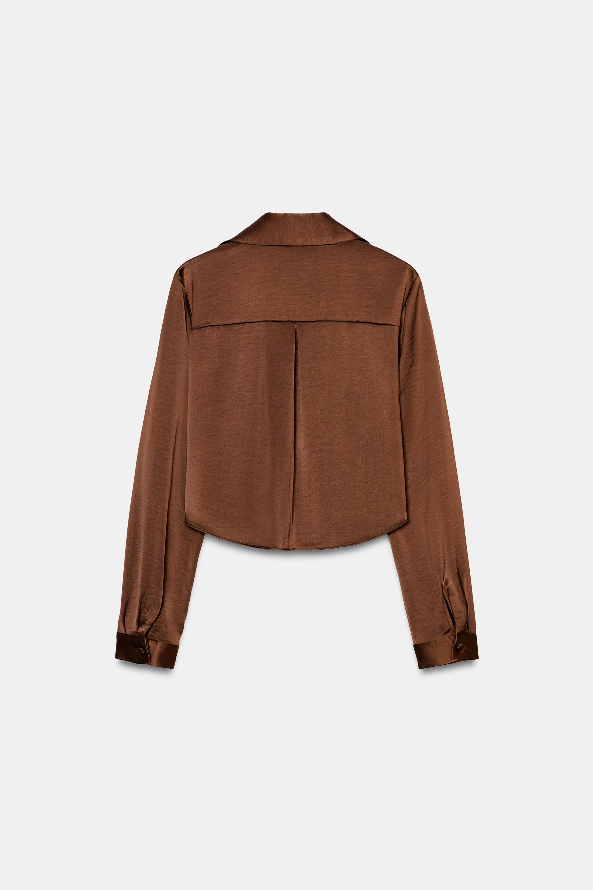 CROPPED SATIN EFFECT SHIRT | Zara US