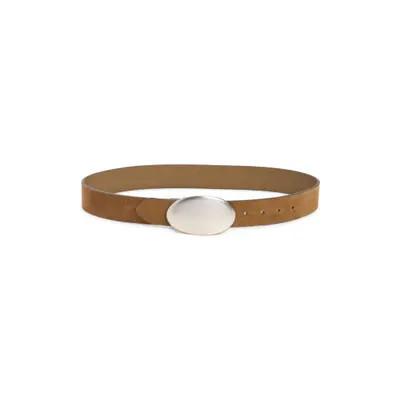 Madewell Oval Buckle Suede Belt in Aged Cognac at Nordstrom, Size Small | Nordstrom