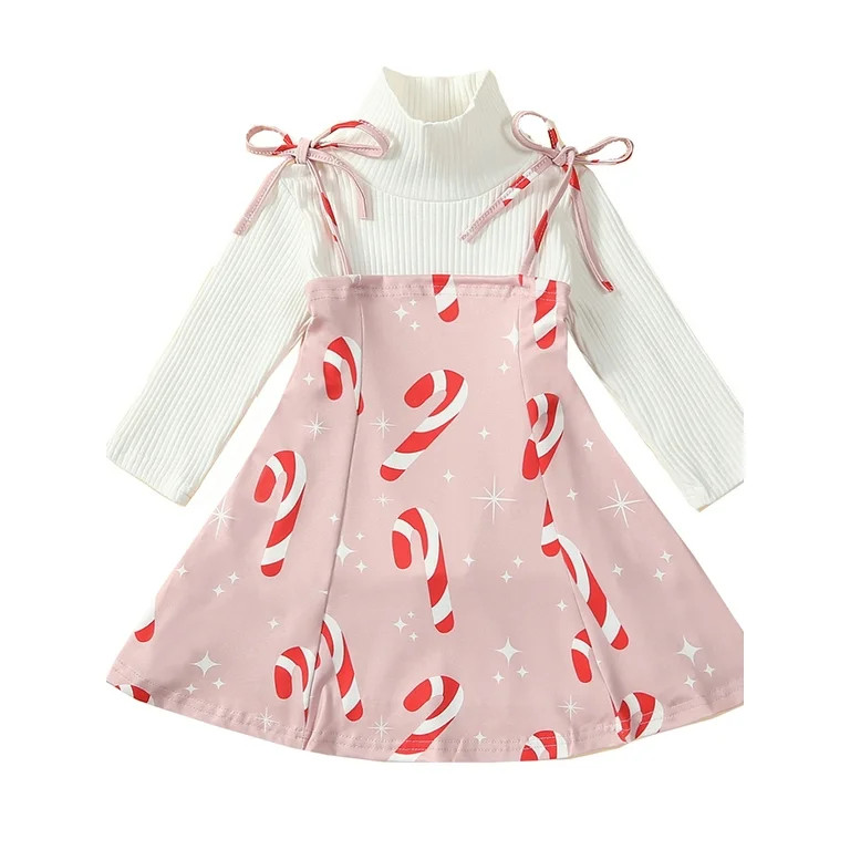 GXFC Little Girl Christmas Holiday Party Outfits Clothes 3T 4T 5T 6T Kids Girls Long Sleeve Ribbe... | Walmart (US)