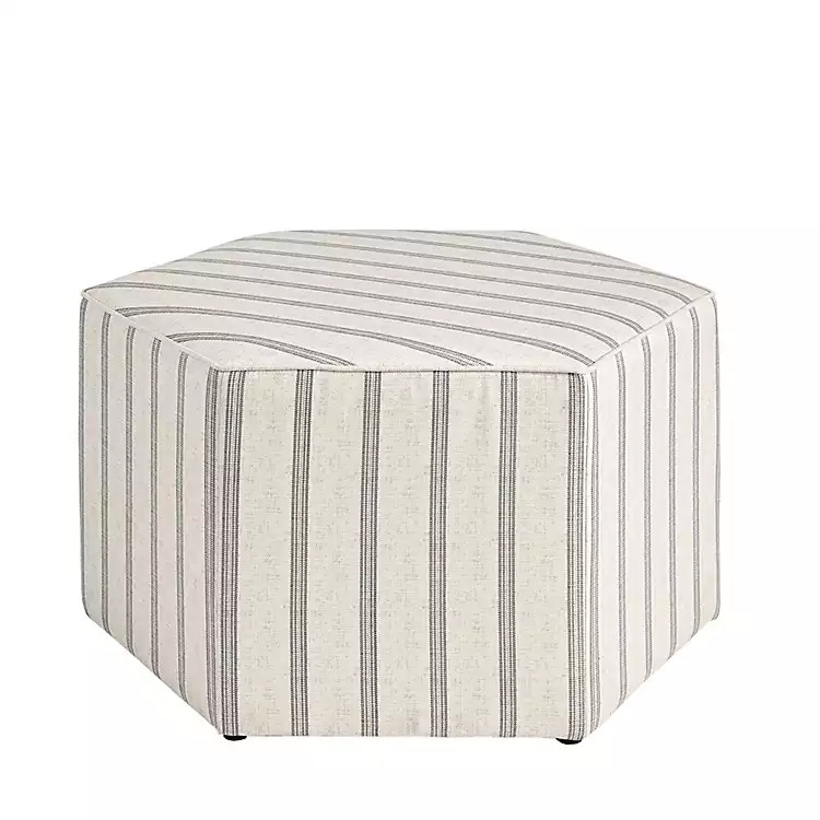 Ellen Stripe Martha Stewart Cocktail Ottoman | Kirkland's Home