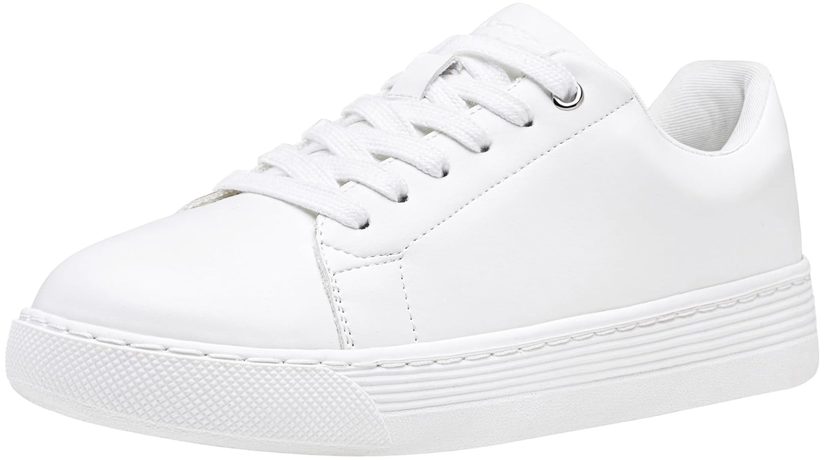Vepose White Casual Walking Sneakers for Women Fashion Comfortable Slip On Low Top 8013 Shoes | Amazon (US)