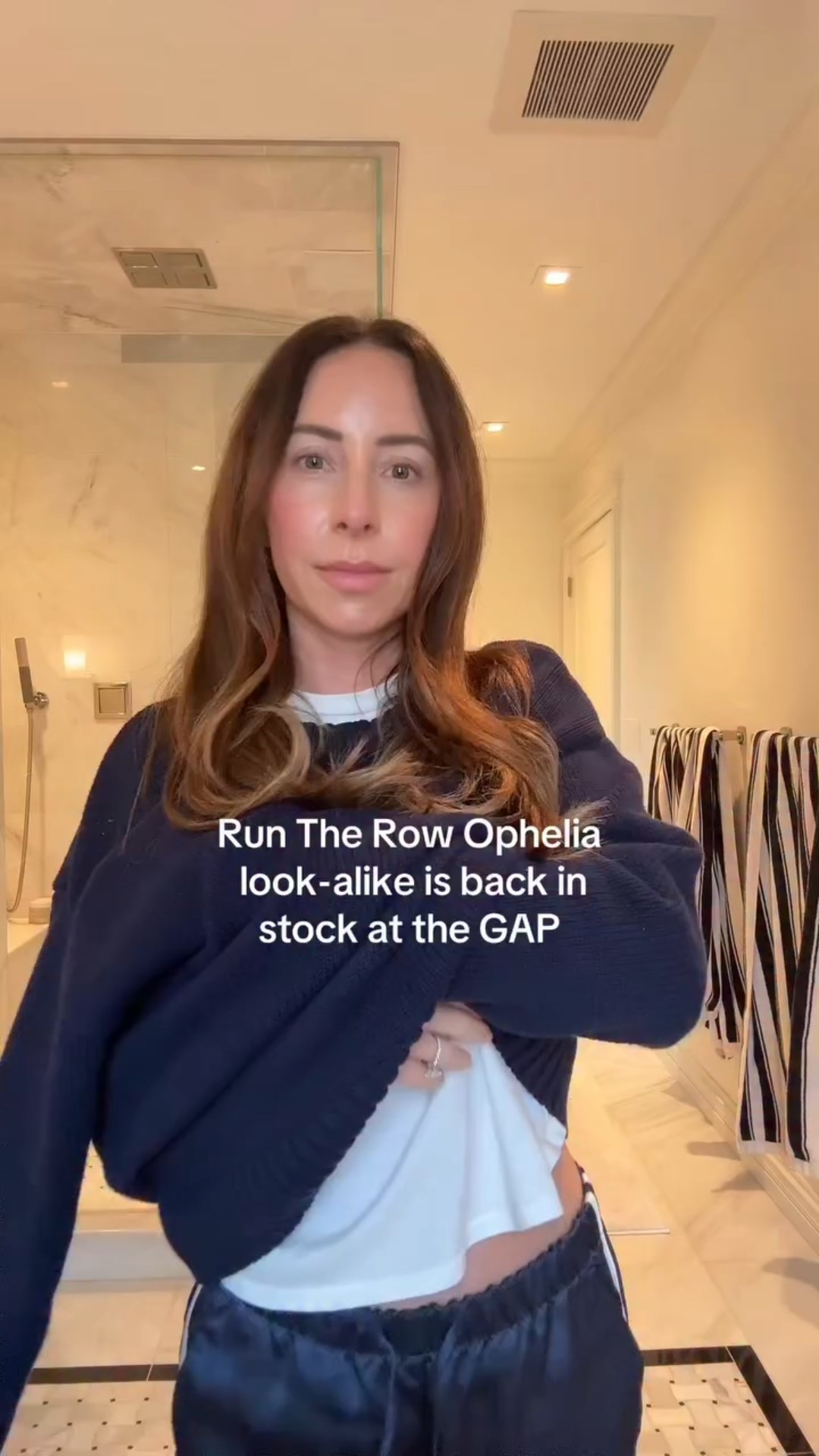Run, The Row Ophelia look-alike sweater from GAP is back in stock! 🤍 It’s the perfect oversized fit — I wear it nonstop. A true wardrobe staple and that effortless sweater you’ll reach for over and over. 

Comment “shop” and I'll send it you way! 🛍️

#therow #thegap #oversizedsweater #effortless #casualstyle #minimalstyle #styleover40 #momstyle #mominfluencer #afforɗablefashion #designerinspired #lookforless

#LTKStyleTip #LTKOver40 #LTKootd