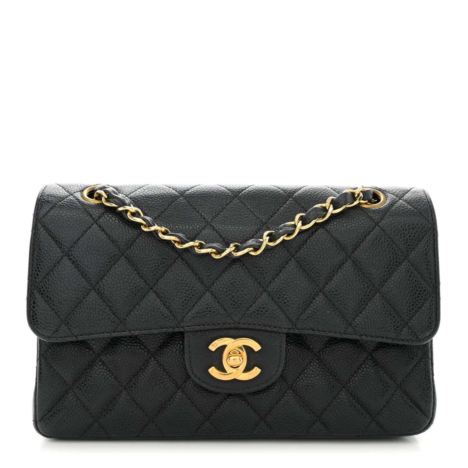 Caviar Quilted Small Double Flap Black | FASHIONPHILE (US)