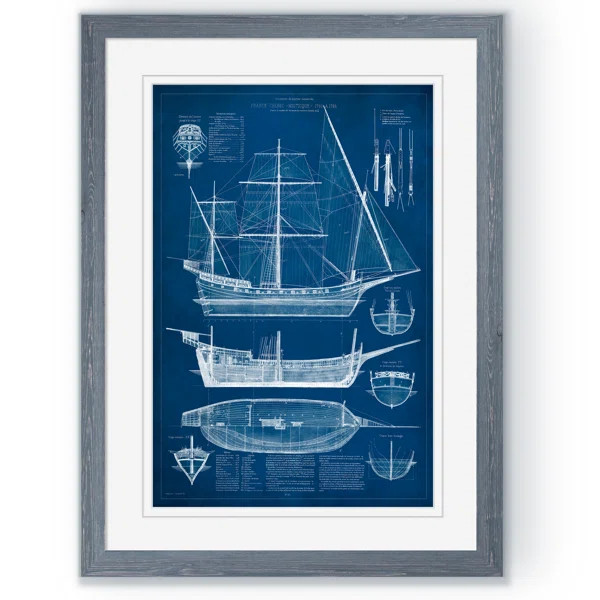 Antique Ship Blueprint I by Paul Cezanne - Picture Frame Painting | Wayfair North America