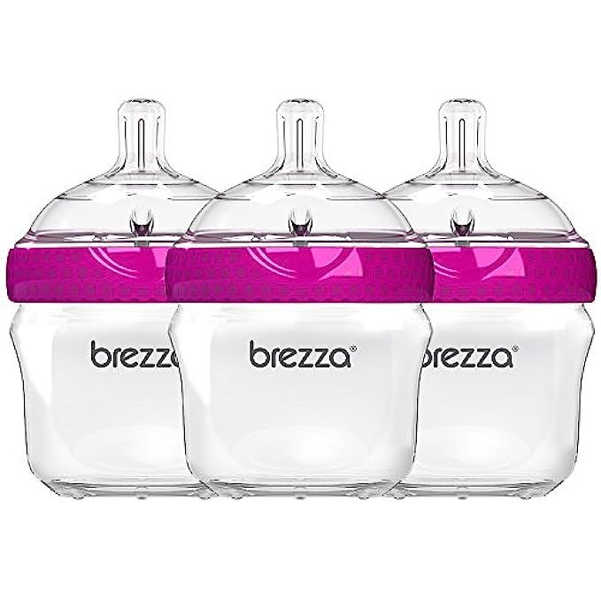 Baby Brezza Two Piece Natural Baby Bottle with Lid - Ergonomic, Wide Neck Design Makes it The Easies | Amazon (US)