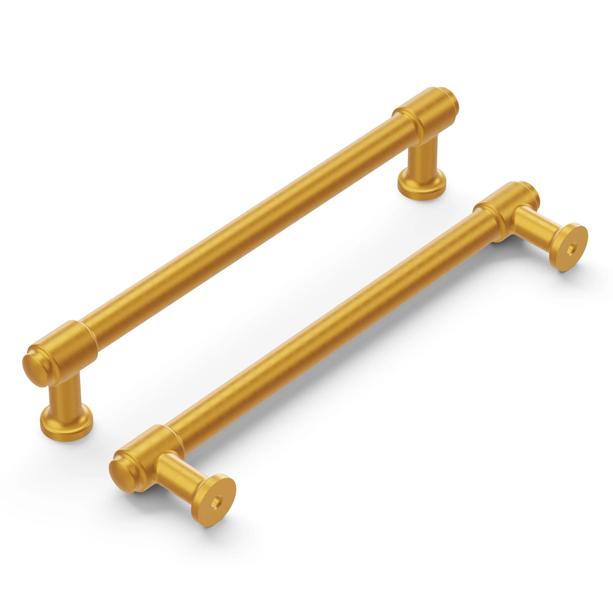 Piper Collection Bar Pull - 6-5/16" Centre to Centre Cabinet Pull Brushed Golden Brass - Mid-cent... | Wayfair North America