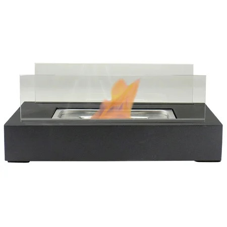 13.75"" Bio Ethanol Ventless Portable Tabletop Fireplace with Flame Guard | Walmart (US)
