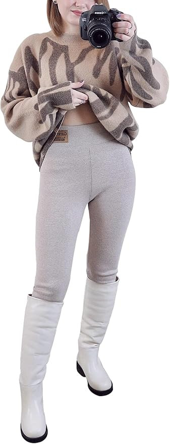Amazon.com: GareMay Cotton Workout High Waist Winter Leggings for Women Fleece Lined Seamless Therma | Amazon (US)