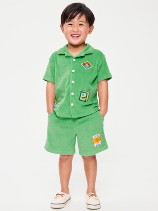 Short-Sleeve Terry Embroidered Shirt and Shorts Set for Toddler Boys | Old Navy (US)