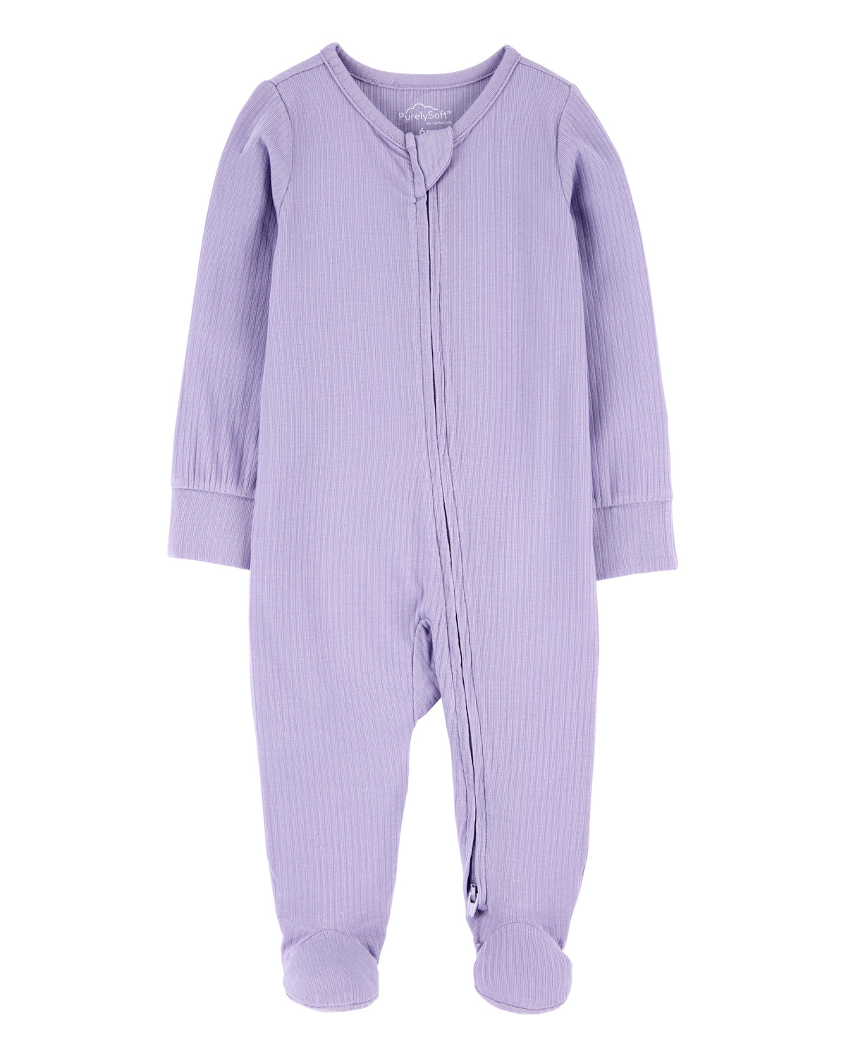 Baby Zip-Up PurelySoft Sleep & Play Pajamas - Purple | Carter's Inc