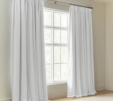 Belgian Flax Linen Pinch Pleat Blackout Curtain | Pottery Barn (US)