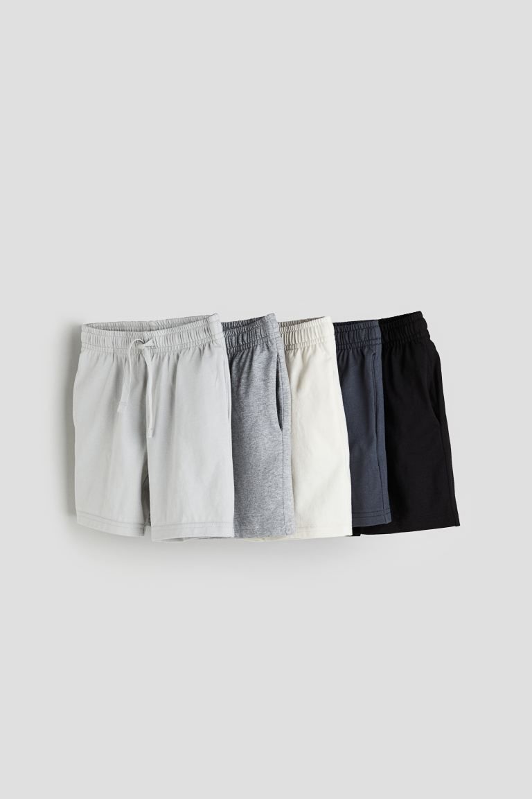 5-pack Cotton Jersey Shorts - Dark gray/light gray - Kids | H&M US | H&M (US + CA)
