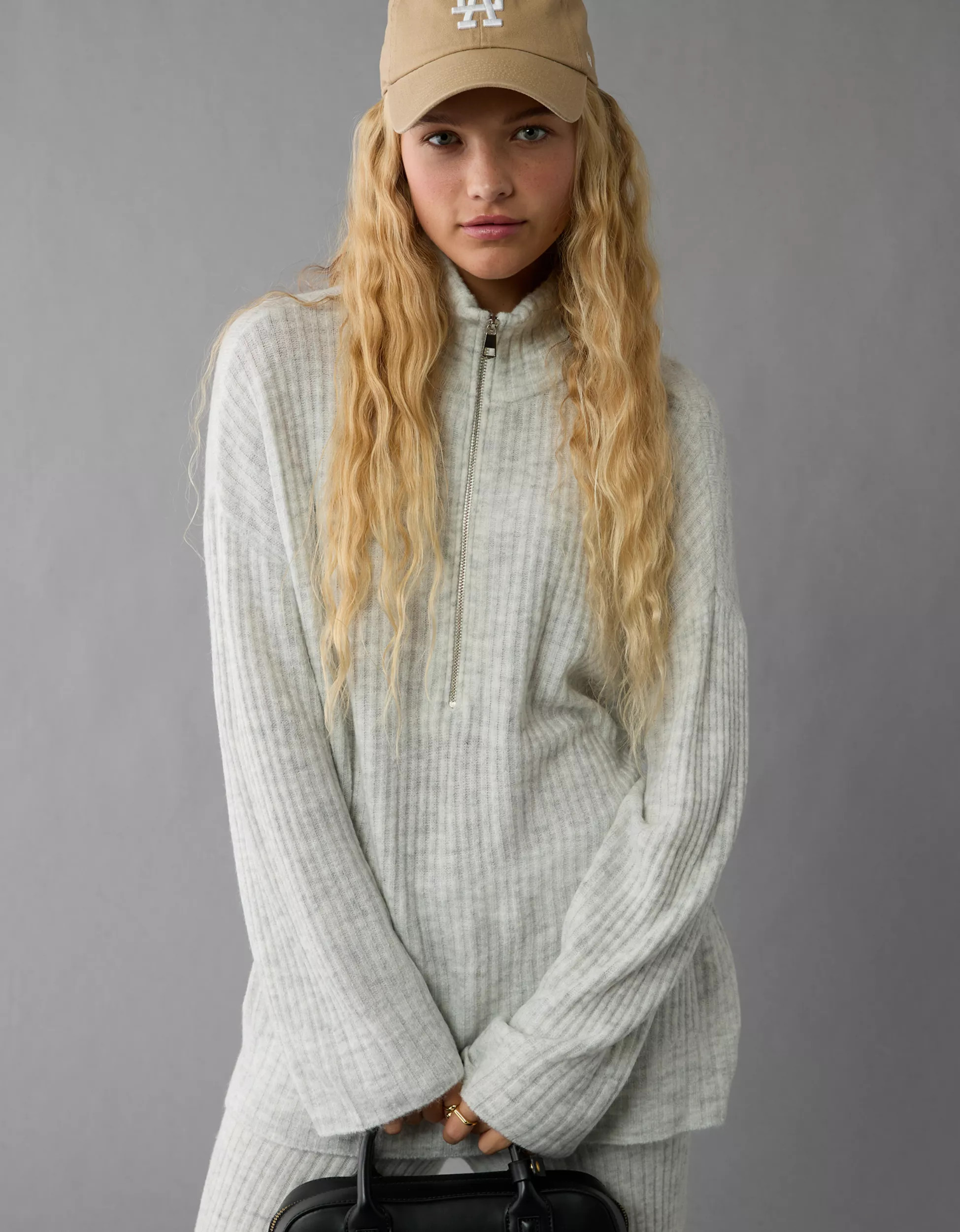 AE Oversized Quarter-Zip Sweater | American Eagle Outfitters (US & CA)