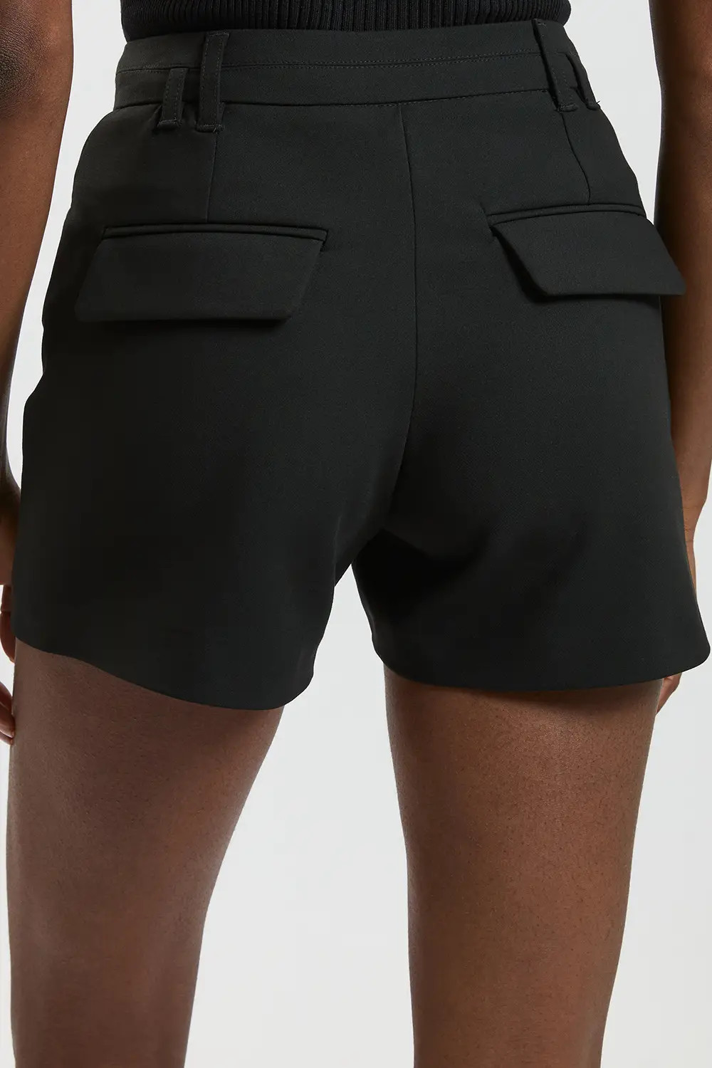 Black Compact Stretch Tailored Short | Karen Millen | Karen Millen