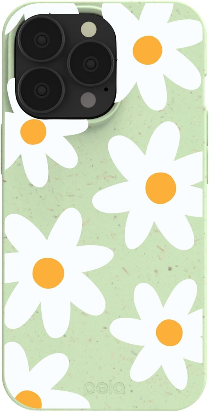 Pela - Phone Case for iPhone 14, Sage Green Daisy - Protective Cell Phone Cover - Eco Friendly Sh... | Amazon (US)