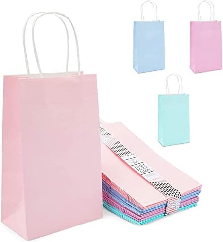 Pastel Party Favor Gift Bags (4 Colors, 5.3 x 9 x 3.15 In, 24 Pack) | Amazon (US)