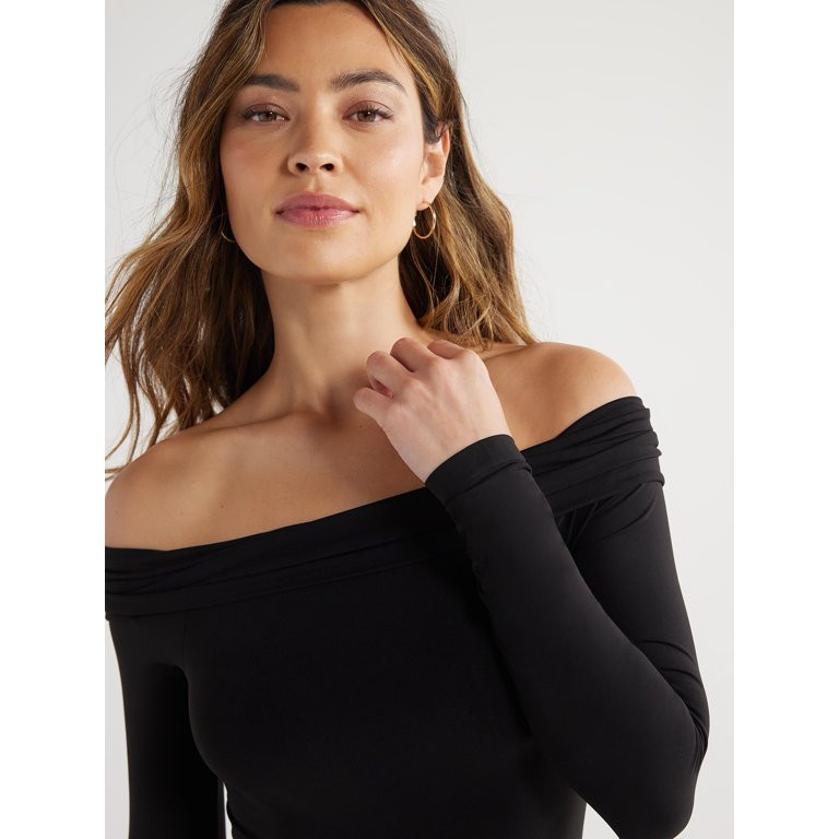 Sofia Jeans Women's Seamlessly Smoothing Off the Shoulder Bodysuit, Sizes XS-XXXL - Walmart.com | Walmart (US)