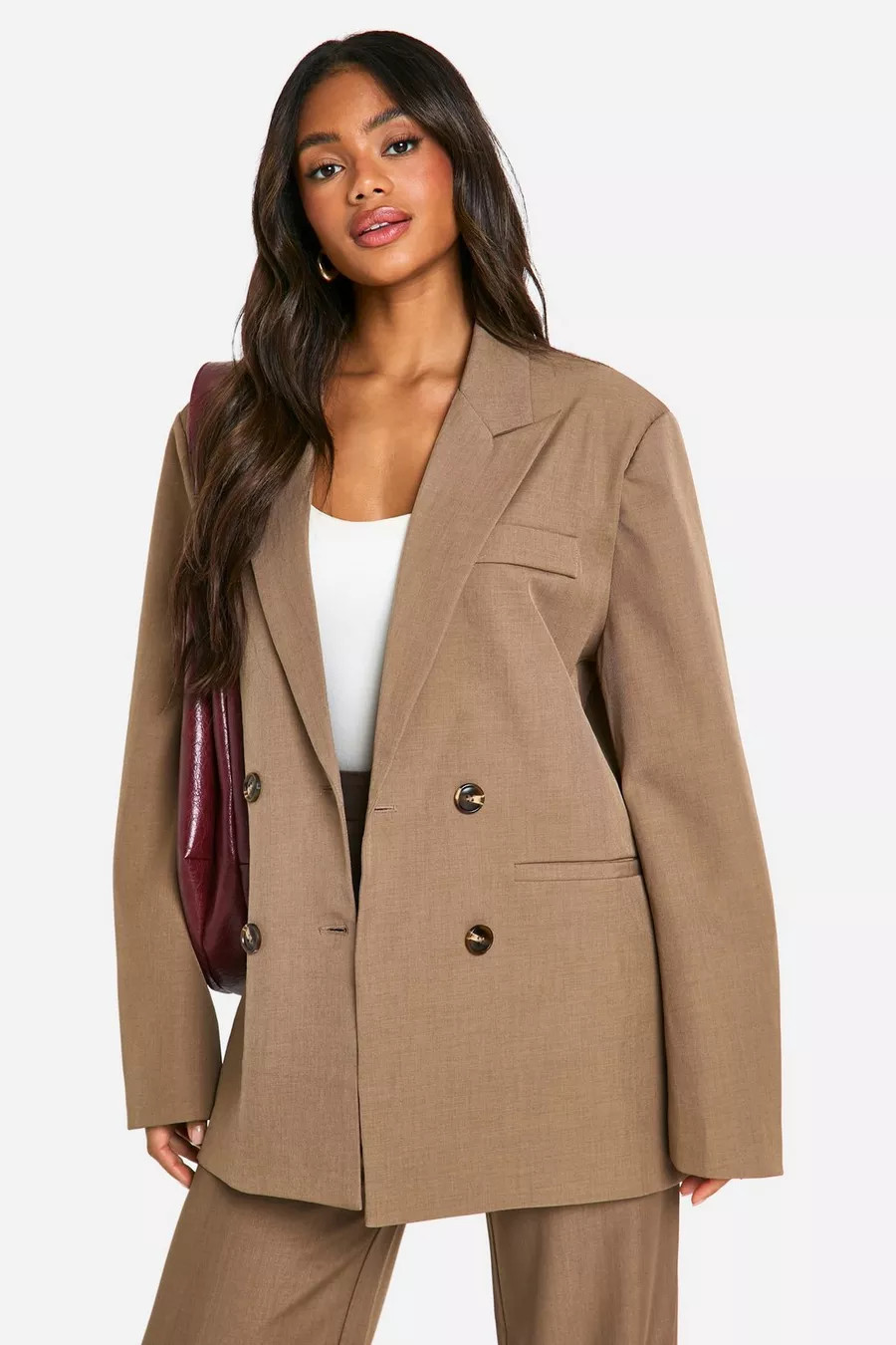 Double Breasted Relaxed Fit Longline Blazer | Boohoo.com (UK & IE)
