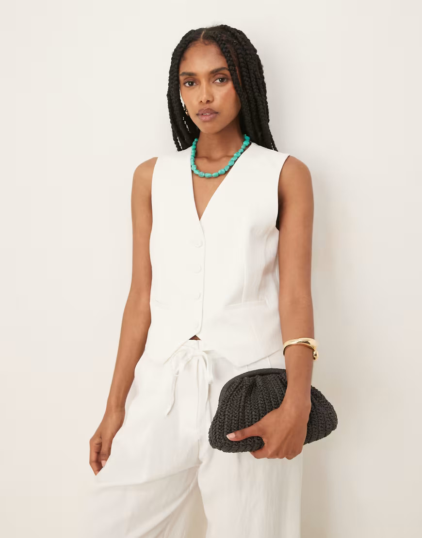 Mango light weight vest in white - part of a set | ASOS (Global)