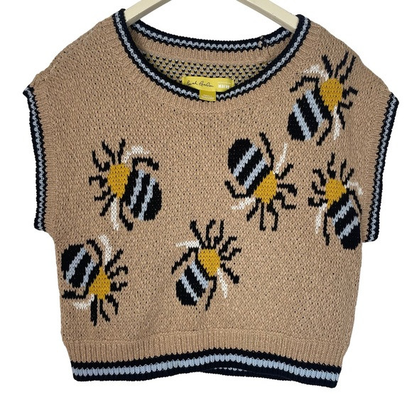 Anthropologie Sarah Gordon Maeve bee bumblebee sweater vest • SMALL | Poshmark