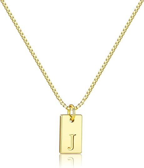 Poxtex Dainty Initial Necklace for Women – 14K Gold Silver Plated Letter Pendant, Trendy Waterp... | Amazon (US)