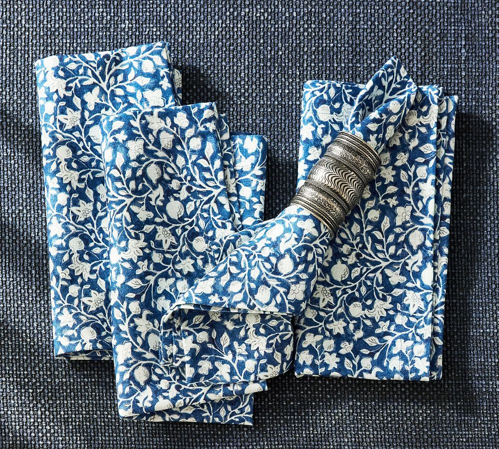 Hanukkah Botanical Organic Cotton Napkins - Set of 4 | Pottery Barn (US)