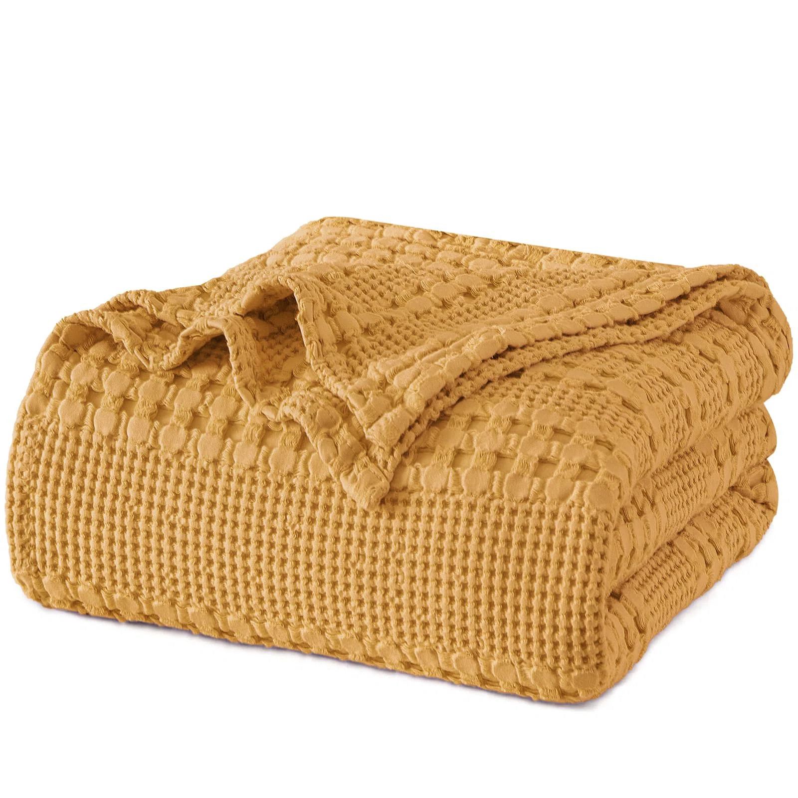 PHF 100% Cotton Waffle Weave Blanket for Bed, Soft Lightweight & Breathable for Spring and Summer... | Wayfair North America