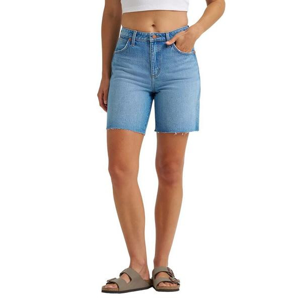 Women's Wrangler Longline Cowboy Jean Shorts 32 Riyah | Scheels Sports