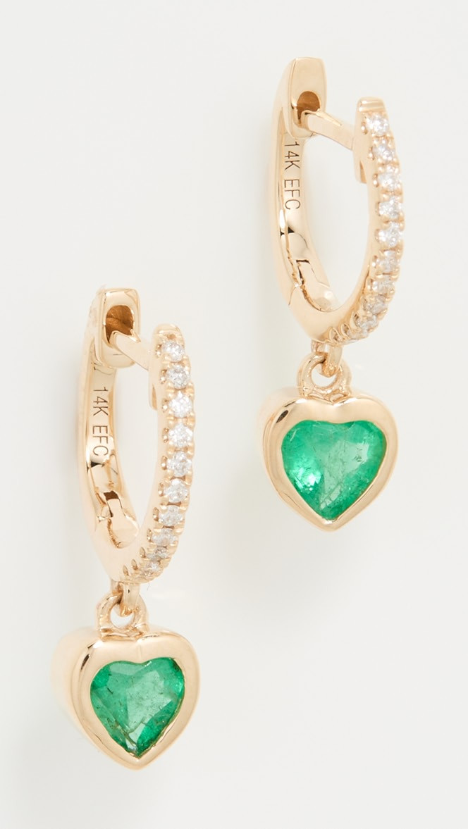 14k Yellow Gold Diamond Mini Huggie Earrings | Shopbop