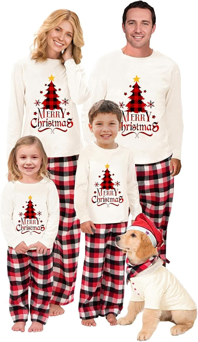 OAKFashion Christmas Pajamas for Family, Xmas Pajamas Family Christmas Pjs Matching Sets Holiday ... | Amazon (US)
