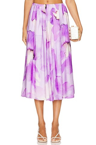 Bardot Leia Midi Skirt in Lavender Floral from Revolve.com | Revolve Clothing (Global)