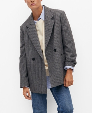 Mango Women's Striped Wool Blazer | Macys (US)