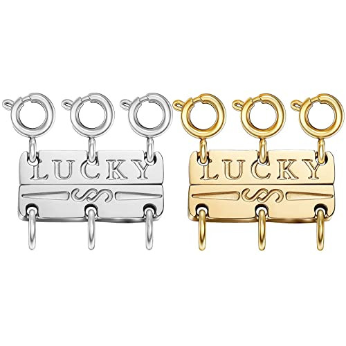 kcctoo Necklace Layering Clasp Womens Jewelry Separators 18K Gold and Silver Magnetic Multiple Necklace Clasp for Women Layered Look | Amazon (US)