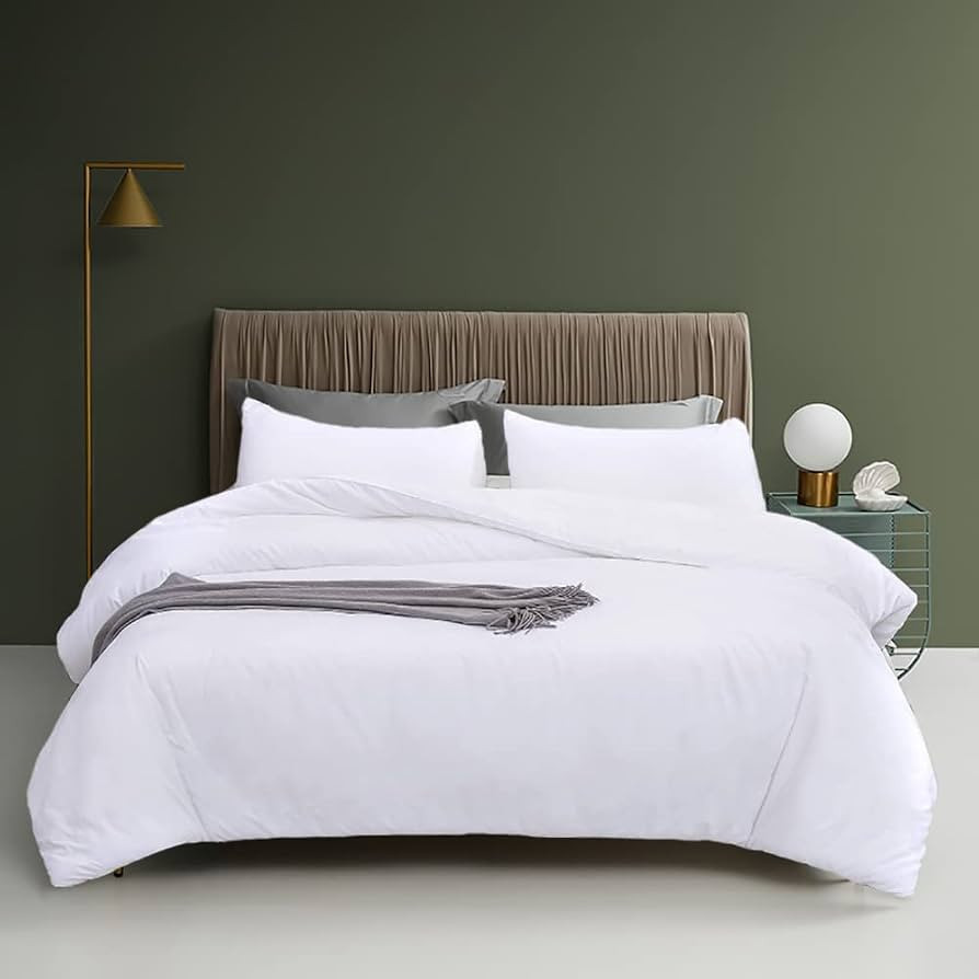 Houseri White Comforter King Size, 3 Pieces Lightweight Solid White Bedding Set King, All Season ... | Amazon (US)