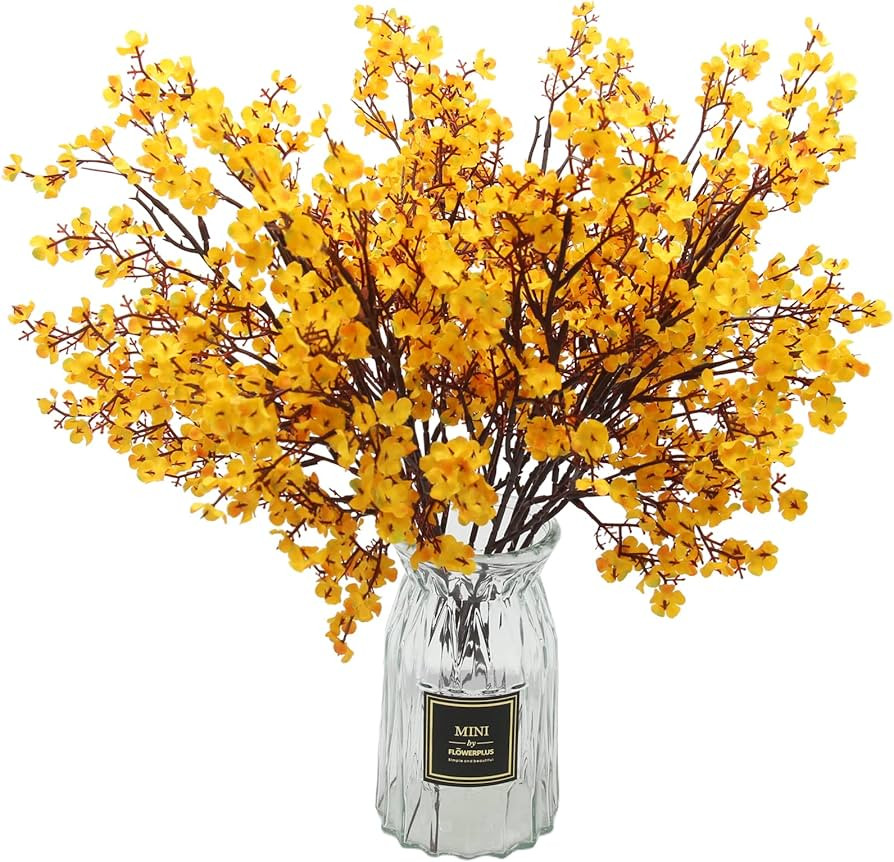 Hananona 10 Pcs Babys Breath Artificial Flowers Orange Fake Silk Gypsophila Flowers for Fall Home... | Amazon (US)