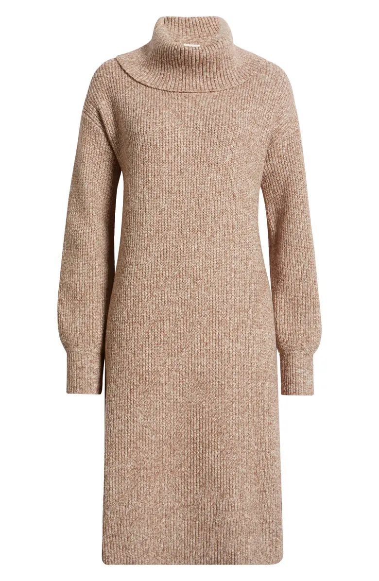 Caslon® Luxe Cowl Neck Long Sleeve Cotton Blend Sweater Dress | Nordstrom | Nordstrom