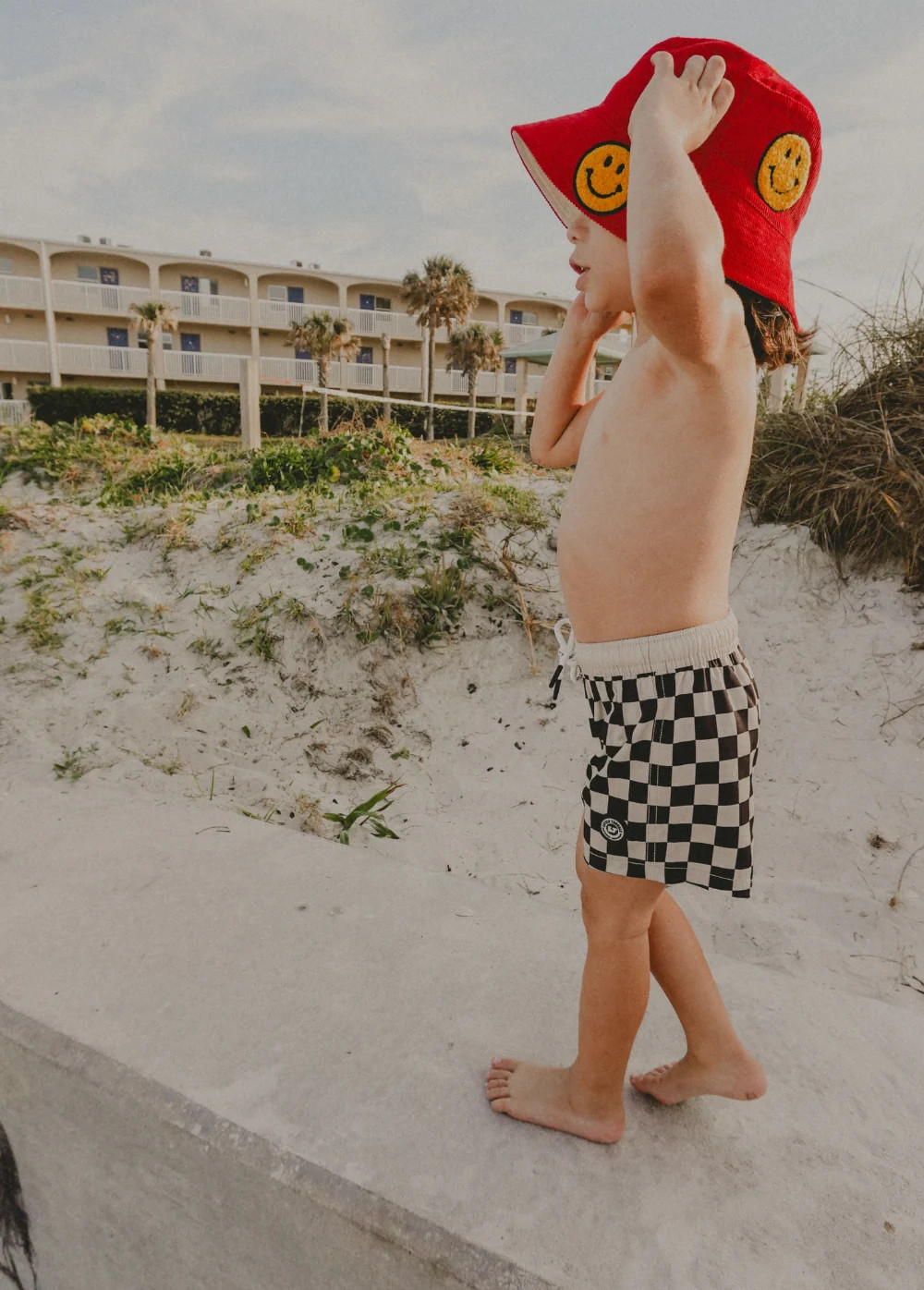 Smiley Bucket Hat Red | Little Trouble