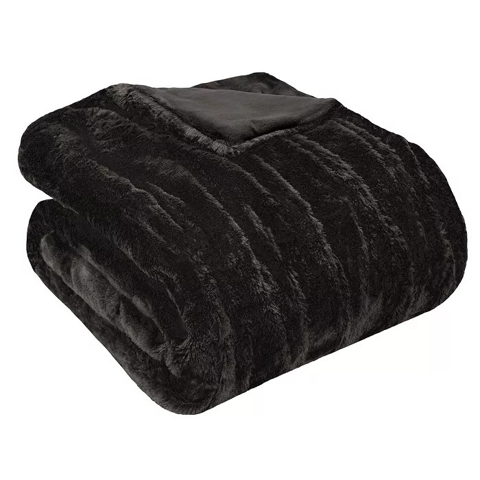 Ruched Faux Fur Throw 50"x60" | Target