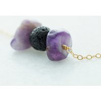 Essential Oil Diffuser Necklace, Lava Bead Amethyst Young Living, Doterra, Jewelry For Women, Healin | Etsy (US)