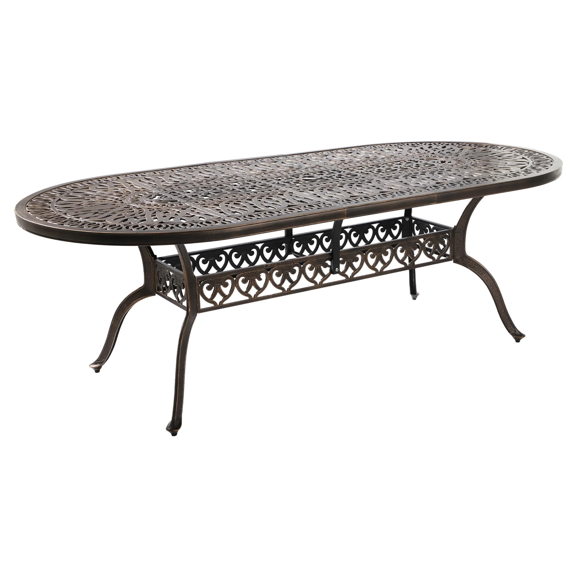TPHORK Cast Aluminum 86.6" Oval Patio Dining Table,Outdoor Dining Table for 8-10,Patio Metal Dini... | Walmart (US)